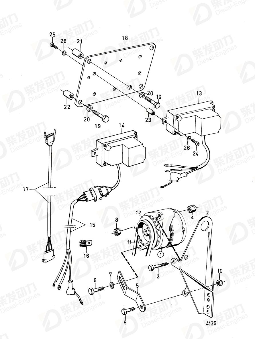 VOLVO Alternator 827349 Drawing